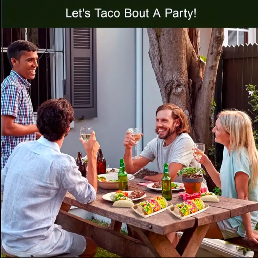 Dishes, NWT, Set of 40, Taco Disposable Dishes, Get this Party Started - Picture 12 of 12